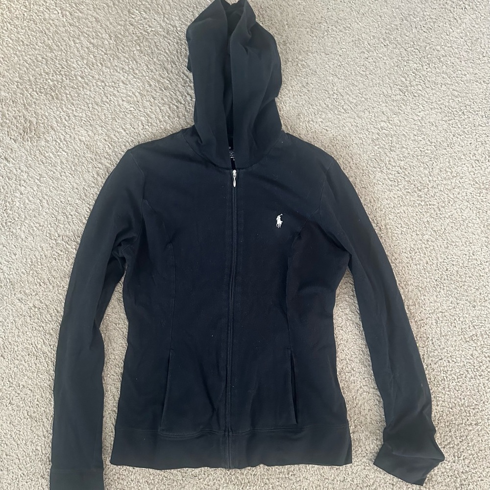 POLO RALPH LAUREN  Black Zip-Up Hoodie